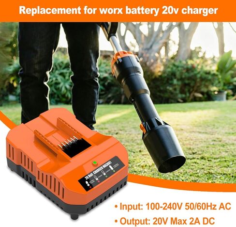 WA3881 Replacement for Worx Battery 20v Charger WA3881 Compatible with Worx Battery 20v WA3520 WA3522 WA3525 WA3544 WA3757 WA3575 in Kuwait
