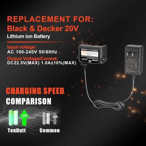 LCS1620B Replacement for Black and Decker 20V Battery Charger BDDC201B, BDCAC202B, Compatible with Black + Decker 20 Volt Lithium Batteries LB2X4020 LB2X4020-OPE LBD1520S LDB2020S LBXR20 LBXR2020APB in Kuwait