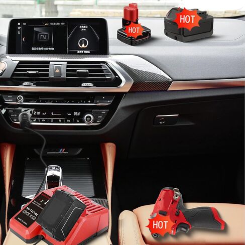 Car Charger for M18 & for M12 Multi Voltage for Milwaukee 12V-18V Battery, Battery Charger for C12 B C12 BX 48-59-1812 48-11-2420 48-11-1815 48-11-1840 48-11-1841 48-11-1850 in Kuwait