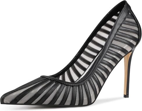 Women's Pumps Pointed Toe Heels Closed Toe Mesh Pumps High Stiletto Heels Dress Office Work Shoes for Women in Kuwait