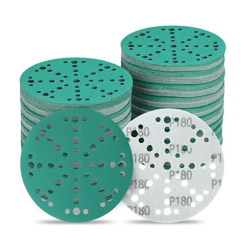 6 Inch 49 Hole Wet Dry Sanding Discs -P80-220 Assortment - 50 Pack | Fits Festool ETS / RO 150 Sanders, Includes 10 Each of 80, 120, 150, 180, 220 Grit, Zirconia Heavy-Duty Hook & Loop Sandpaper in Kuwait