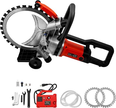 3200W 110V 16 inch Electric Concrete Ring Cutting Saw | ax Cutting Depth 11.4 inch with 2 Blades & Smart Water Pump, Power Circular Saws Brick Walls, Cement Blocks and Marble in Kuwait