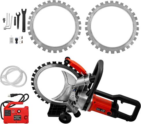 3200W 110V 16 inch Electric Concrete Ring Cutting Saw | ax Cutting Depth 11.4 inch with 2 Blades & Smart Water Pump, Power Circular Saws Brick Walls, Cement Blocks and Marble in Kuwait