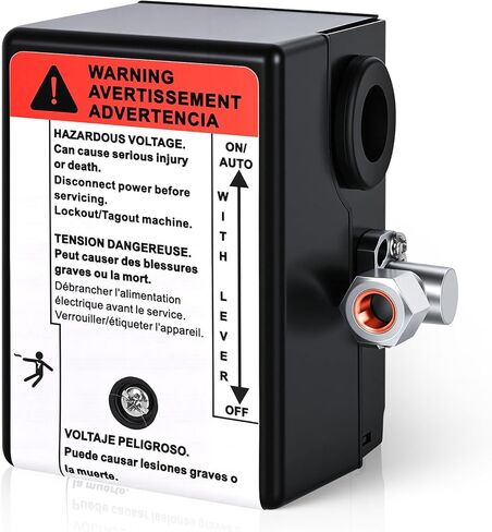 23474661 Air Compressor Pressure Switch for Ingersoll Rand, 100/135 PSI Pressure Switch for Ingersoll-Rand SS3 SS4 SS5 Single Stage Compressors, 3/8" NPT with Built-In Unloader Valve in Kuwait