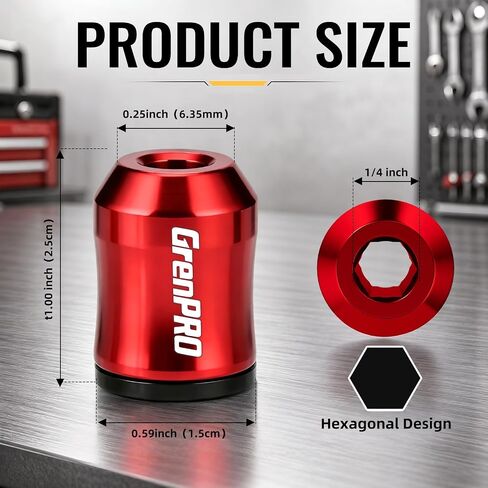 GRENPRO Magnetic Screw Ring, 3PCS Universal Magnetic Screw Holder, Removable 1/4"(6.35mm) Hex Holder with EVA+PP Storage Case for Home DIY Screwdriver & Power Drills in Kuwait