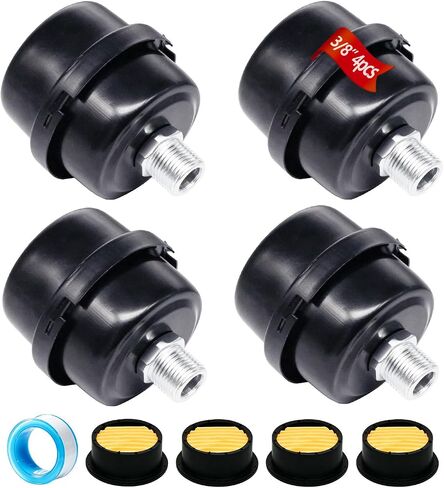4Pcs 1/4" Thread Male Air Compressor Muffler 13mm Metal Filter Noise Air Compressor Silencer Filter for Generators, Blowers, Exhaust Ports, Air Compressor Parts in Kuwait