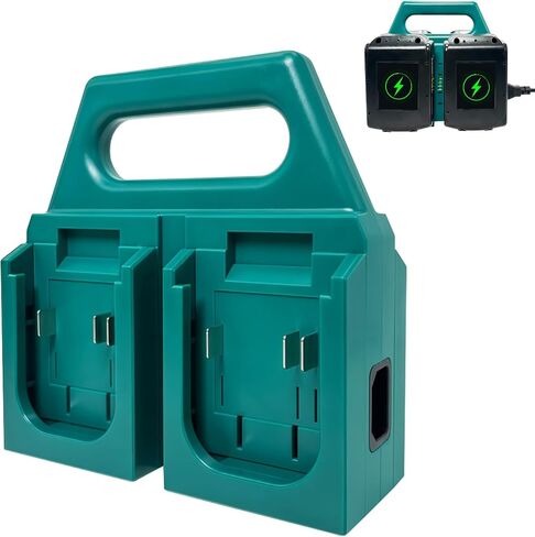 18V 4-Port Battery Charger Compatible with Makita 18V-21V Batteries, Charge 4 Batteries at Once, 4-Slot Charging Station with Storage Holder, Portable Rugged Organizer for Workshop Garage. in Kuwait
