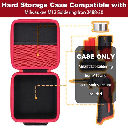 khanka for Milwaukee M12 Soldering Iron Stroage Case, Compatible with Milwaukee Soldering Iron and Milwaukee M12 2488-20 Battery,Case Only in Kuwait