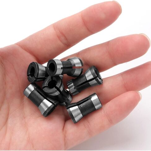 3 Pieces Collets Adapter 6 mm / 6.35 mm / 8 mm, Straight Grinder Replacement Collet, Collet Chuck Set for Router Milling Machine Parts Trimmer Tool in Kuwait