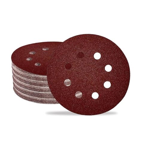 55PCS 5 Inch 8-Hole Sanding Discs for Random Orbital Sander, Assorted 60 80 120 150 180 220 320 Grits, Hook and Loop Sandpaper Pads for Woodworking, Metal and Automotive Polishing in Kuwait