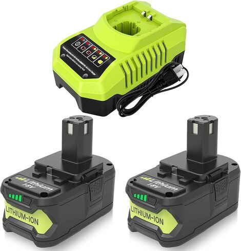 Reoben 2PACK 8.0Ah Battery Replacement for Ryobi 18V Battery | Compatible with Ryobi Lithium Battery 18 Volt P102 P103 P104 P107 P108 P109 Cordless Power Tools(Green) in Saudi Arabia