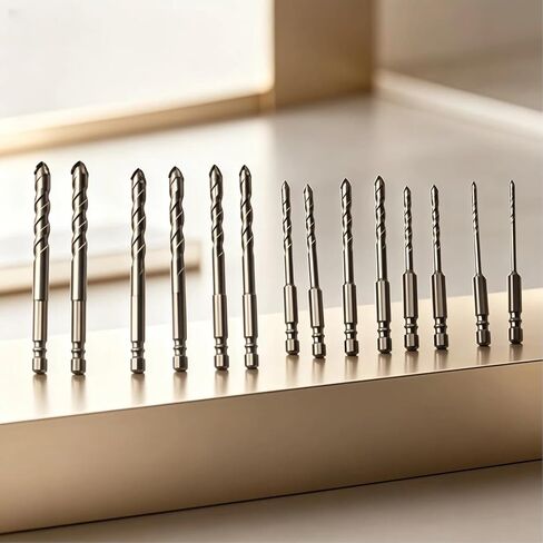 14 PCS Carbide Drill, Featuring High Efficiency and Wear Resistance, with Four-Tooth Eccentric Sawtooth Design, Suitable for Dry Drilling in Tiles, Ceramics and Stainless Steel Alloys in Kuwait