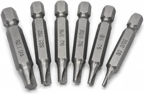 Type G Clutch Head Screwdriver Bit Set, 6 Sizes 3/32″ to 1/4″, S2 Steel, 2″ Long, 1/4″ Hex Shank, Fits Vintage GM Cars, RVs and Trailers in Kuwait