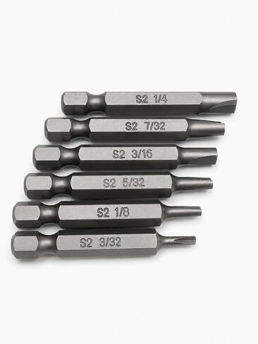 Type G Clutch Head Screwdriver Bit Set, 6 Sizes 3/32″ to 1/4″, S2 Steel, 2″ Long, 1/4″ Hex Shank, Fits Vintage GM Cars, RVs and Trailers in Kuwait