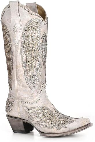 Corral Women White Wedding Wings Boots (WHITE, US Footwear Size System, Adult, Women, Numeric, Medium, 6) in Kuwait