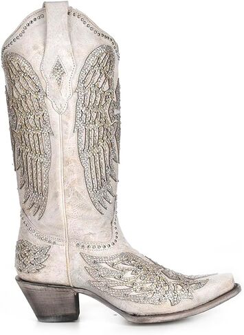 Corral Women White Wedding Wings Boots (WHITE, US Footwear Size System, Adult, Women, Numeric, Medium, 6) in Kuwait