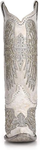 Corral Women White Wedding Wings Boots (WHITE, US Footwear Size System, Adult, Women, Numeric, Medium, 6) in Kuwait