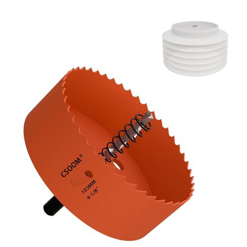 CSOOM 4-1/4" Hole Saw for Recessed Lights, 4-1/4"Bimetal Hole Saw with Dust Bowl for Cutting Wood, Thin Metal, and Plastic, Ideal for LED Lighting Installations in Kuwait