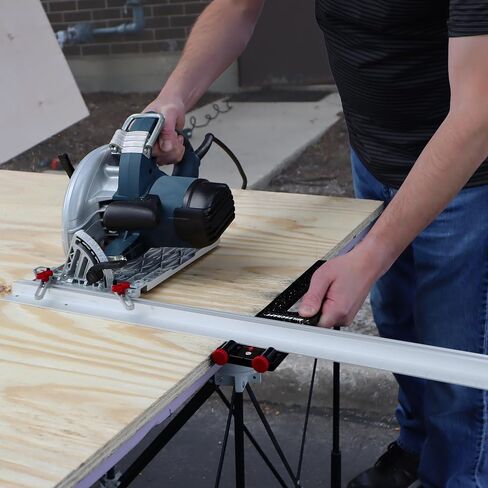 Milescraft 1404 Rip Saw Guide – Circular Saw Edge Guide. Straight Cutting Jig. Rip & Cross Cut Large Sheets. Sidewinder and Worm Drive Saws. 24inch Edge Range. All-Metal Base Prevents Flex in Kuwait