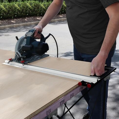Milescraft 1404 Rip Saw Guide – Circular Saw Edge Guide. Straight Cutting Jig. Rip & Cross Cut Large Sheets. Sidewinder and Worm Drive Saws. 24inch Edge Range. All-Metal Base Prevents Flex in Kuwait