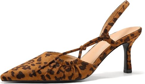 Womens Slingback Kitten Heels Closed Pointed Toe Backless Pumps Wedding Dress Shoes in Kuwait