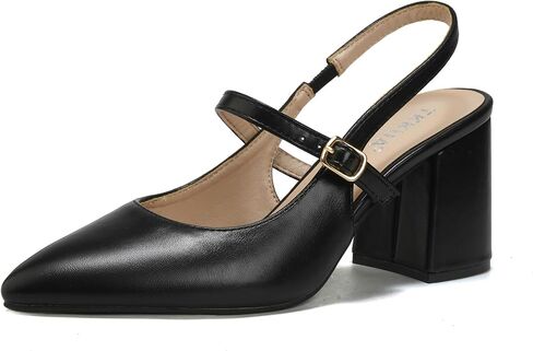 Women's Pointed Toe High Heels, 3 inch Chunky Heel with Ankle Strap, for Wedding, Party, Prom, Dress in Kuwait
