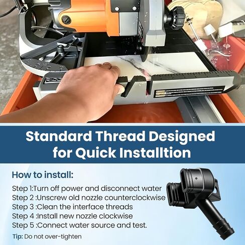 Water Nozzle Fitting Replacement for Ridgid R4040 R4040S R4092 Tile Saw, Replace 089038001074,Plastic Cooling Nozzle Adapter with Standard Threading for Wet Cutting Dust Reduction and Blade Cooling in Kuwait
