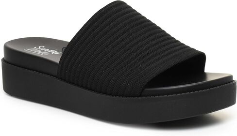Women’s Platform Slide Sandal ALIZA, Ribbed Knit Upper, Cushioned Footbed, Lightweight Slip-On Summer Sandal in Kuwait