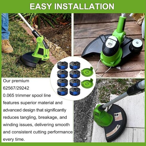 0.065" Dual Line Replacement String Trimmer Line Spool For Portland 62567 62338 63387 13" string trimmer, 29082 29242 Replacement Spool & Cap for Greenworks 21212 21272 13" 15" Corded String Trimmer in Kuwait
