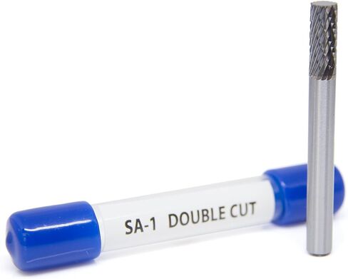 Benchmark Abrasives Cylindrical Shape Premium Double Cut Tungsten Carbide Burr for Metal Wood Welding High-Speed Die Grinders enclosed in Plastic Capsule 1/4" Shank (SA-1) in Kuwait