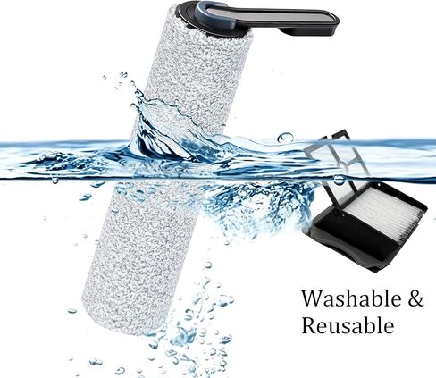 Floor ONE S5 Brush Roller and Filter Replacement for Tineco S5 Pro 2 Vacuum | Fit S5 Blue & S5 Pro Cordless Wet Dry Vacuum Cleaner (NOT for S5 Combo), 2 Roller Brushes and 3 Filters, Value Pack, Washable in Saudi Arabia