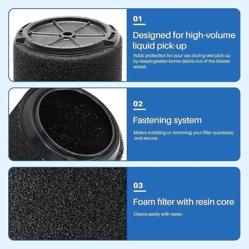 VF7000 Filter for Ridgid Shop Vac 5-20 Gallon, Wet Pick Up Filter | compatible with Husky Shop Vacuum 6-9 Gallon, Wet Dry Vac Replacement in Kuwait