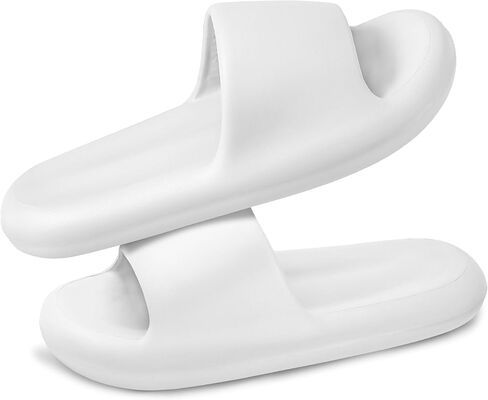 GSLMOLN Women's Men's Cloud Pillow Slippers | Soft Non-Slip Shower Slides | Elastic EVA, 1.2in thick cushion, quiet, water-resistant, anti-slip, beach, bedroom, bathroom, dorm, travel daily wear in Kuwait