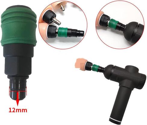 NUHUi Fascia Gun Adapter, 12 mm | Quick Air Connector Lock, DIY Back Massage Tools, Modification Attachments, 12/18 mm Compatible in Kuwait