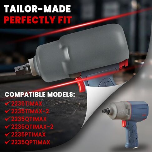 2235M-BOOT Protective Boot Compatible with Ingersoll Rand 2235 Series 1/2" Air Impact Wrench, Heavy-Duty Rubber Pneumatic Tool Cover Providing Shock-Absorbing and Anti-Scratch and Surface Protection in Kuwait