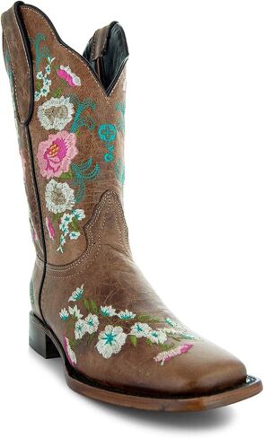 Soto Boots Women's Jasmine Floral Square Toe Cowgirl Boots M50043 in Kuwait
