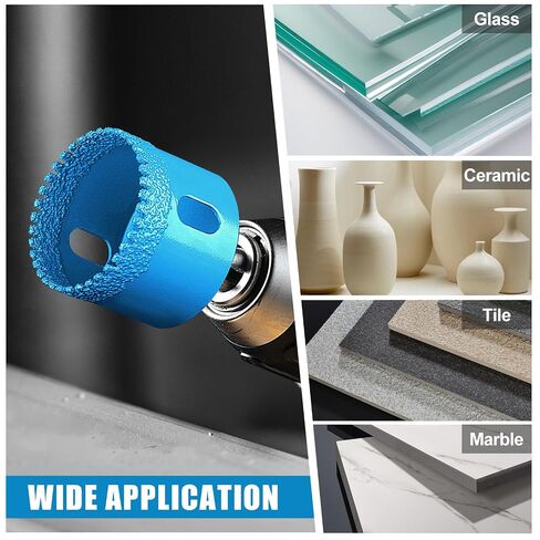 WORKEASE 10 PCS Tile Drill Bits Kit, Heavy-Duty Serrated Brazing Core Diamond Hole Saw with EVA Guide Jig for Hard Porcelain, Glass, Ceramic & Granite in Kuwait