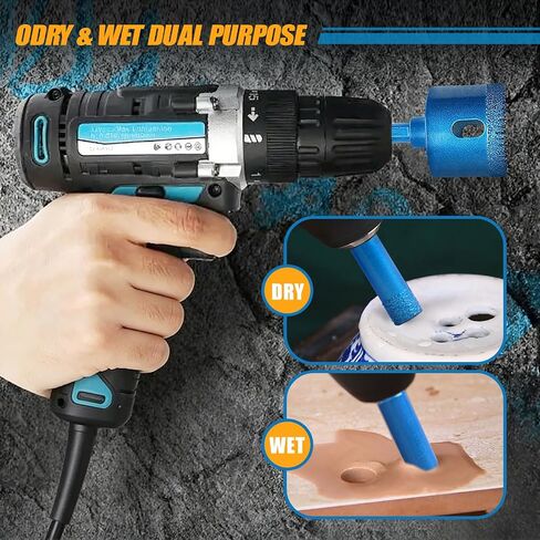 WORKEASE 10 PCS Tile Drill Bits Kit, Heavy-Duty Serrated Brazing Core Diamond Hole Saw with EVA Guide Jig for Hard Porcelain, Glass, Ceramic & Granite in Kuwait