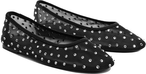 Breathable Mesh Ballet Flats for Women with Rhinestone Sparkly Dressy Slip-On Shoes for Wedding and Evening Party in Kuwait