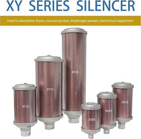 XY05 Air Compressor Muffle，Dryer Silencer 1/2" NPT，for Drying Machine Diaphragm Pump Exhaust Noise Reduction，XY-05 M05，Single Chamber 145 PSI，Muffler Replacement Part X05 in Kuwait