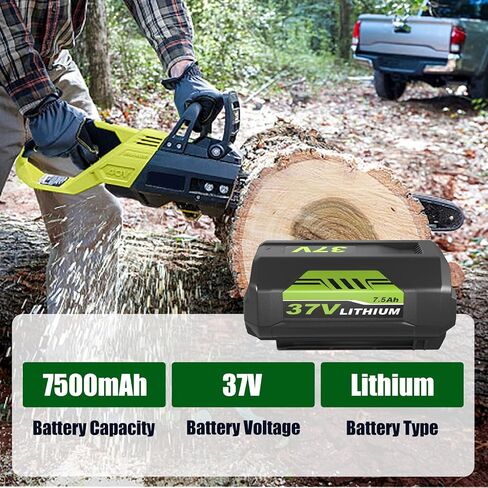 2Packs RRY08L Replacement for Ryobi 37V Battery 7500mAh and OP401 Charger Kit Compatible with Ryobi 37V Lithium ion Battery OP4026 OP40261 OP4050 OP4040 OP40401 OP40201 OP40601 Cordless Tools(Green) in Kuwait