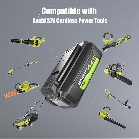 2Packs RRY08L Replacement for Ryobi 37V Battery 7500mAh and OP401 Charger Kit Compatible with Ryobi 37V Lithium ion Battery OP4026 OP40261 OP4050 OP4040 OP40401 OP40201 OP40601 Cordless Tools(Green) in Kuwait
