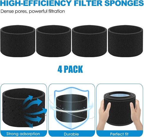 VF3500 Filter Replacement for Rigid 4 Gallon Shop Vacuum, 26643 Fine Dust Filter for 3/4/4.5 Gallon Wet Dry Portable Vacuums, Replaces WD40700, WD30500-2 Pack in Kuwait
