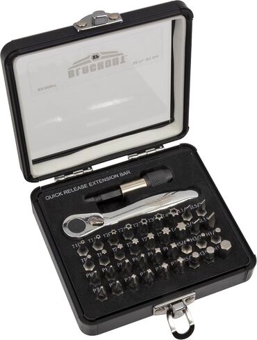9726 Mini Ratchet and Bit Set, 1/8-Inch - 1/4-Inch S2 Bits, 5/64-Inch - 1/4-Inch Hex Bits, 38-Piece Silver Chrome in Kuwait