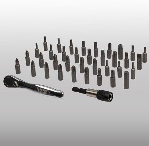 9726 Mini Ratchet and Bit Set, 1/8-Inch - 1/4-Inch S2 Bits, 5/64-Inch - 1/4-Inch Hex Bits, 38-Piece Silver Chrome in Kuwait
