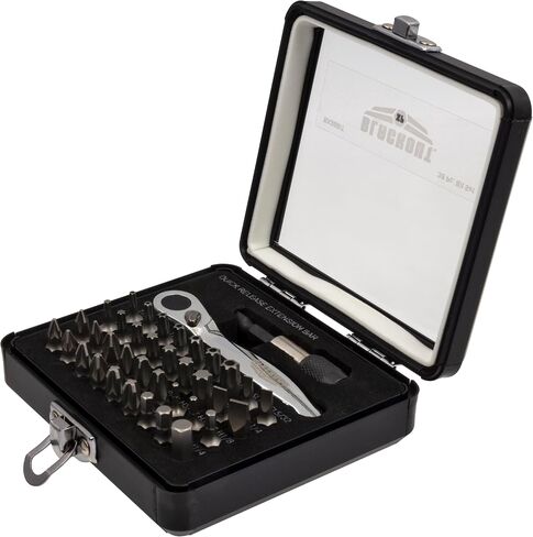 9726 Mini Ratchet and Bit Set, 1/8-Inch - 1/4-Inch S2 Bits, 5/64-Inch - 1/4-Inch Hex Bits, 38-Piece Silver Chrome in Kuwait