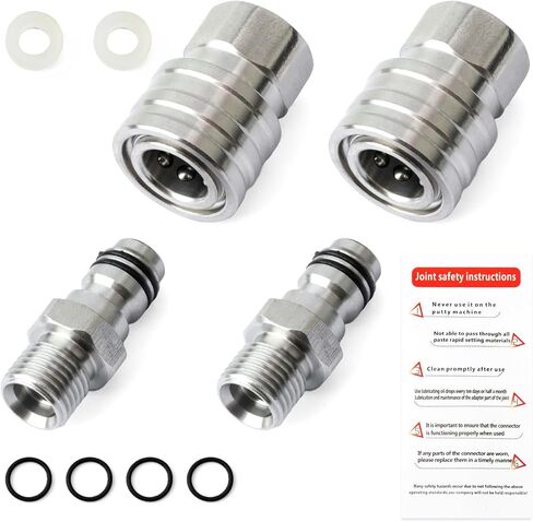 2-Pack 1/4" Airless Paint Sprayer Quick Connect Coupler for High-Pressure Hoses and Paint Sprayers, Stainless Steel Hose Fittings Quick Disconnect Leak-Proof w/Sealing O-Ring in Kuwait
