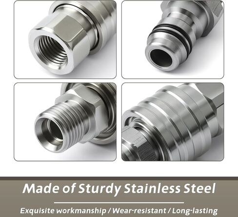 2-Pack 1/4" Airless Paint Sprayer Quick Connect Coupler for High-Pressure Hoses and Paint Sprayers, Stainless Steel Hose Fittings Quick Disconnect Leak-Proof w/Sealing O-Ring in Kuwait