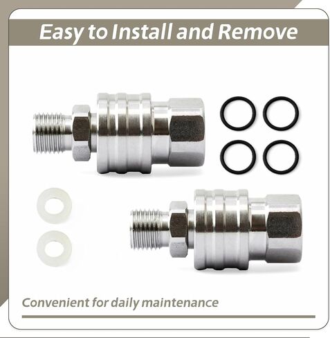 2-Pack 1/4" Airless Paint Sprayer Quick Connect Coupler for High-Pressure Hoses and Paint Sprayers, Stainless Steel Hose Fittings Quick Disconnect Leak-Proof w/Sealing O-Ring in Kuwait