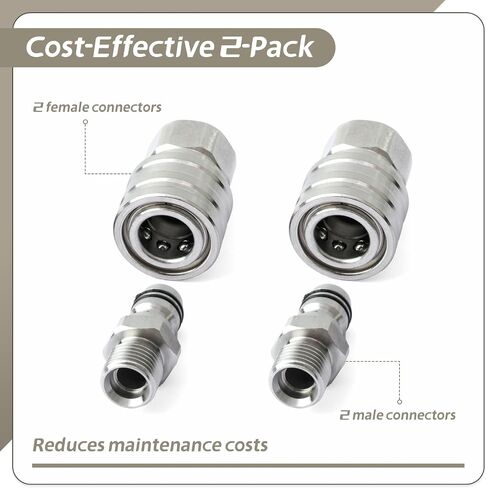 2-Pack 1/4" Airless Paint Sprayer Quick Connect Coupler for High-Pressure Hoses and Paint Sprayers, Stainless Steel Hose Fittings Quick Disconnect Leak-Proof w/Sealing O-Ring in Kuwait